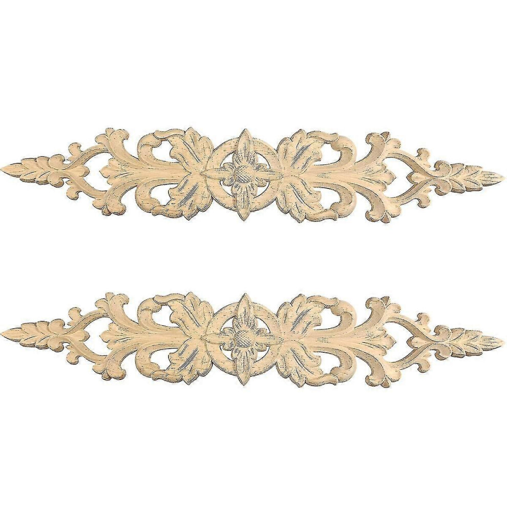 Konhill (As Show, One Size) 40Cmx8cm Wood Carved Decal Stripe Corner Appliques