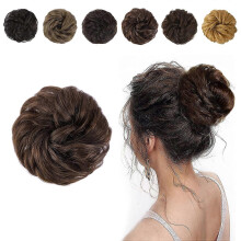 (As show, One size) 100% Human Hair Bun, Messy Bun Hair Piece 100% Human Hair Bun Extension Scrunchie Chignon Ponytail Extensions for Women Updo Donut Hairpiece (1PCS Hum