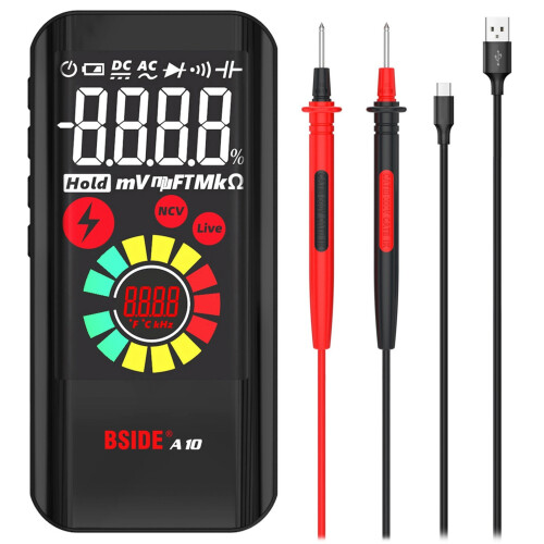 Mini Smart Digital Multimeter NCV Multifunctional Tester Voltmeter AC/DC Voltage Resistance Capacitance Frequency Diode Measuring