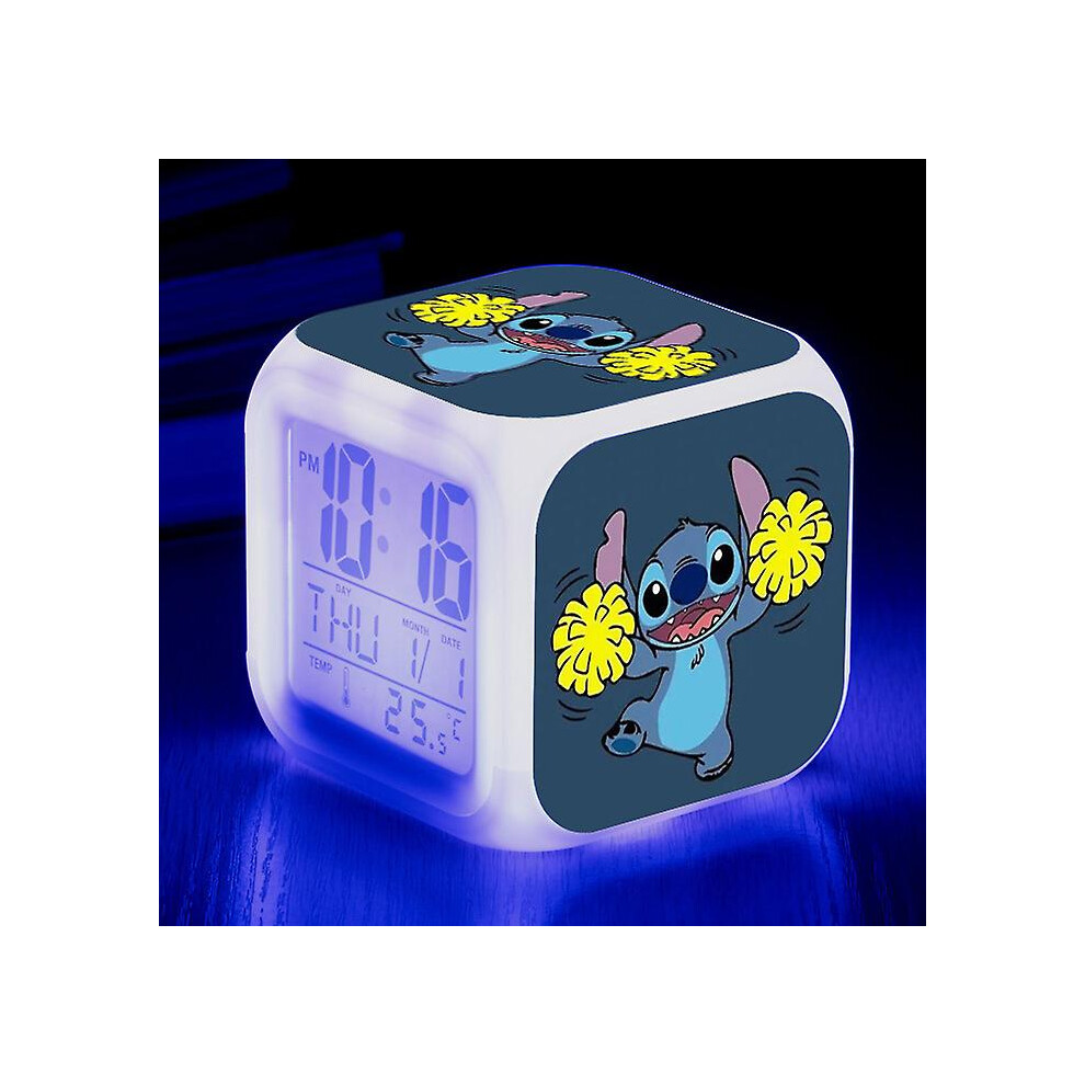 (17, One size) LED Stitch Anime Digital Alarm Clock - Mini Size, 8cm,3 inch, 7 Colors Change, Temperature, Perfect for Kids Bedroom(14)-image-OPC-PG8CNWX-NEW