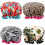 (As show, One size) Shower Cap, 4 PACK Bath Cap Designed for Women Waterproof Double Layer 1
