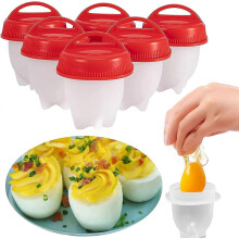 (As show, One size) Hard Boiled Eggs without the Shell, 6PCS/Set Egg Poachers Cooker Silicone Non-stick