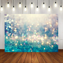 (As show, One size) Abstract background shiny blue gold (no glitter) polka dot sparkle photography background happy birthday baby shower decoration banner photo 7x5 feet