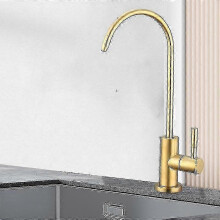(As show, One size) Water Purifier Faucet Brushed Gold Faucet Osmosis Drinking Water Filtration System 304 Stainless Ste