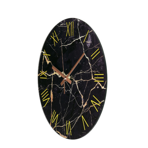 Modern Black Marble Crack Wall Clock 1