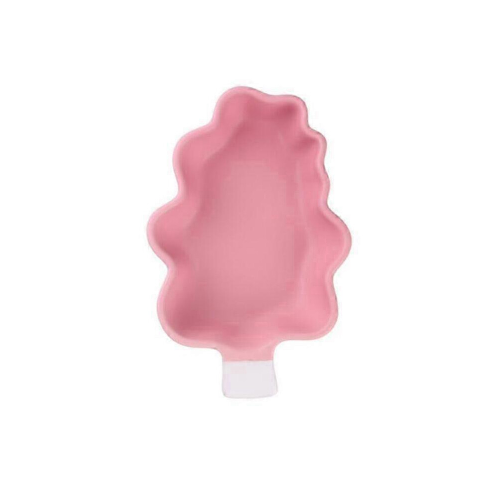 (As show, One size) Christmas Ceramic Dessert Bowl Creative Tree Shaped Food Holder Salad Baked Rice Bowl Snacks Container For Home Restaurant (pink)-image-OPC-PG8CVP5-NEW