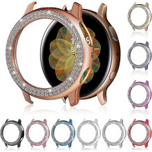 (As show, One size) 10?Pieces?Watch?Case?Protector?Only?for?Samsung?Galaxy?Watch?Active?2-44mm,?Bling?Crystal?Rhinestone?Watch?Cover?No?Screen?Film,?Plated?Hard?Frame?for - Refurbished