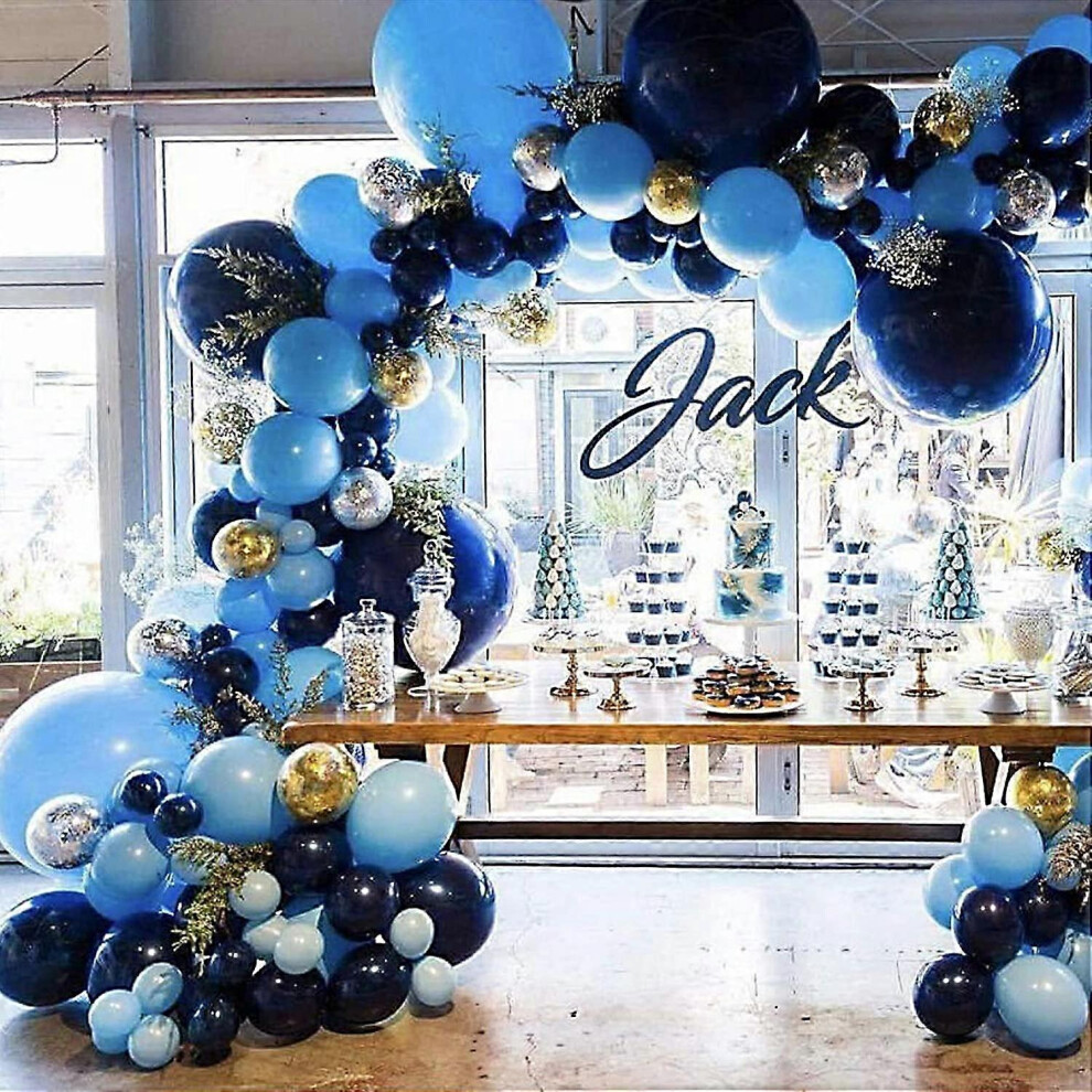 Konhill (As Show, One Size) Liangnv Royal Balloons 125 Pack 18 In 12 In 5 In, Balloon Garland Arch Kit Confetti Balloons For Baby Shower, Wedding, B Blue