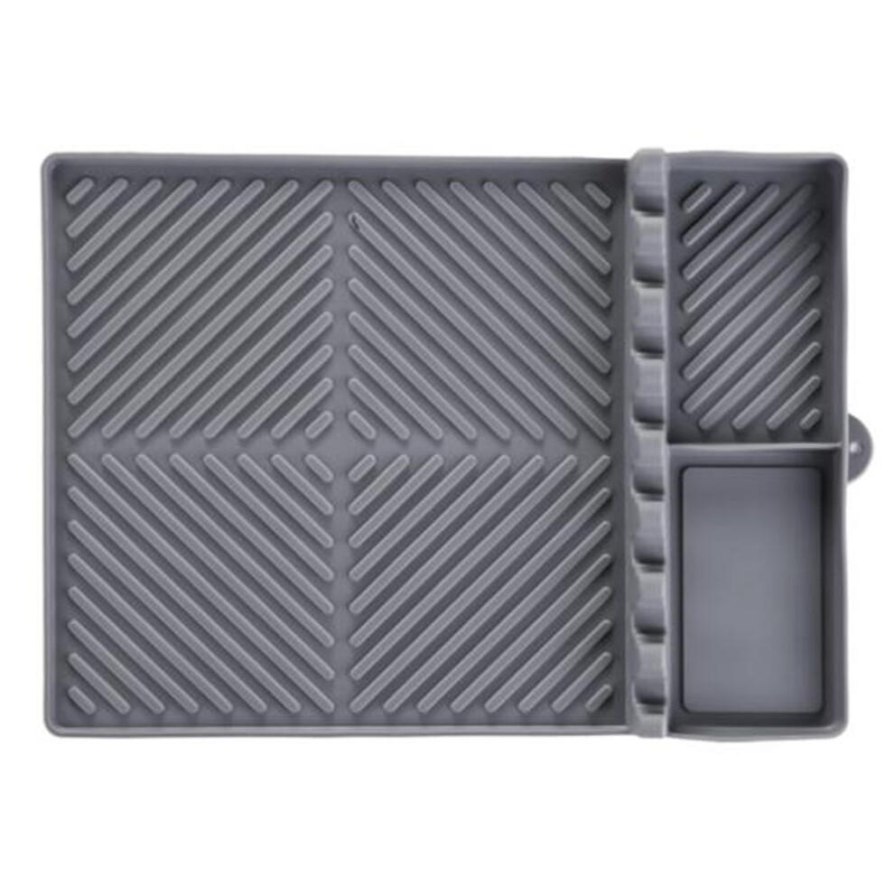 (grey) Silicone Griddle Tools Mat Large Spatula Mat With Hanging Hole Non-slip Heat-resistant Countertop Bbq Grill Tool Rest Pad