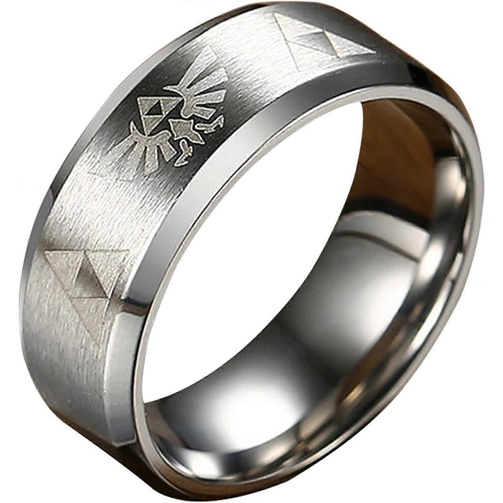 Konhill (As Show, One Size) Heytea 8Mm The Legend Of Zelda Triforce Ring, Stainless Steel Matte Finished Bands