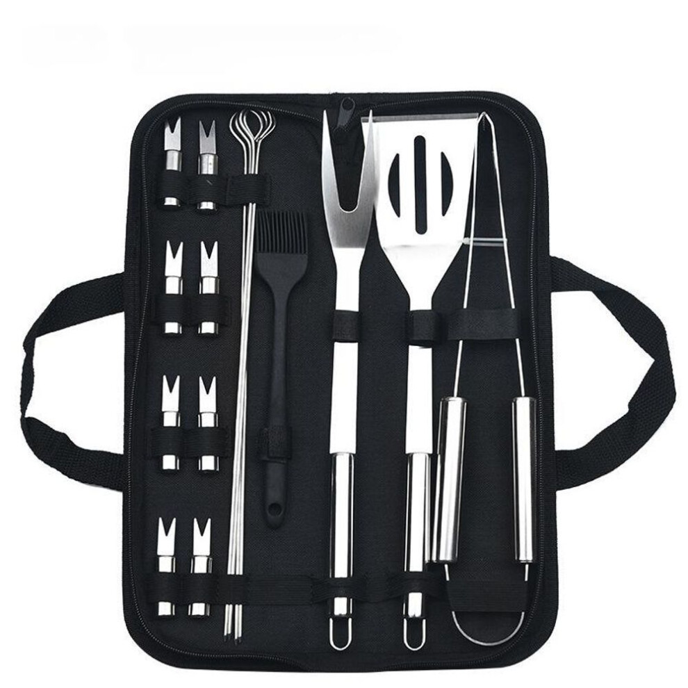 (16pcs/set) 3-20pcs/set Bbq Grill Tool Set Stainless Steel Barbecue Grilling Tools Outdoor Camping Cooking Tools Set Bbq Grill Accessories Kit With Bag