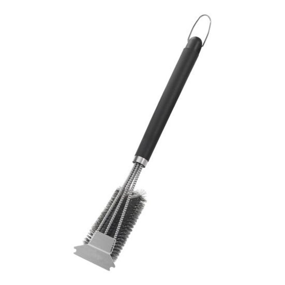 Grill Brush With Scraper Extra Thick Bristles Adjustable Handle Bbq Grill Cleaning Brush