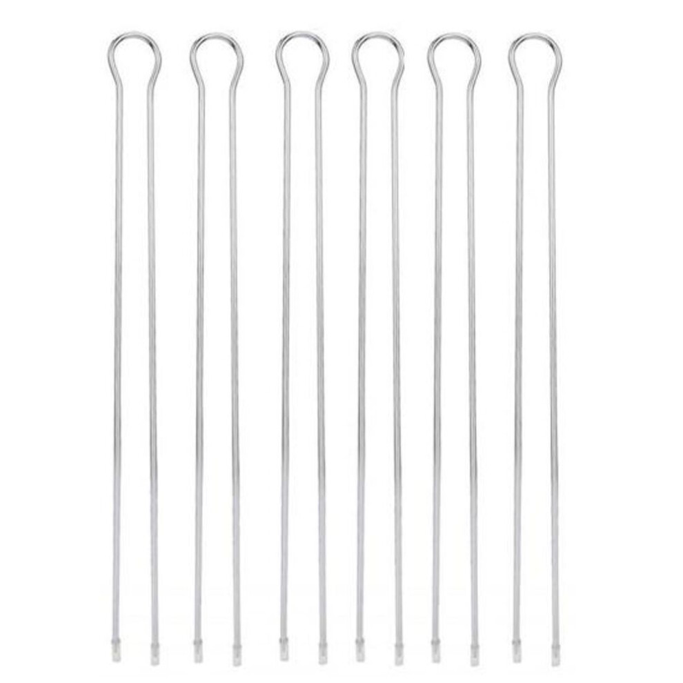 6Pcs/Set BBQ Kabob Skewer U-shaped Reusable Food Grade Stainless Steel Steak Chick Wing Meat Vegetable Grilling Barbecue Skewer Stick