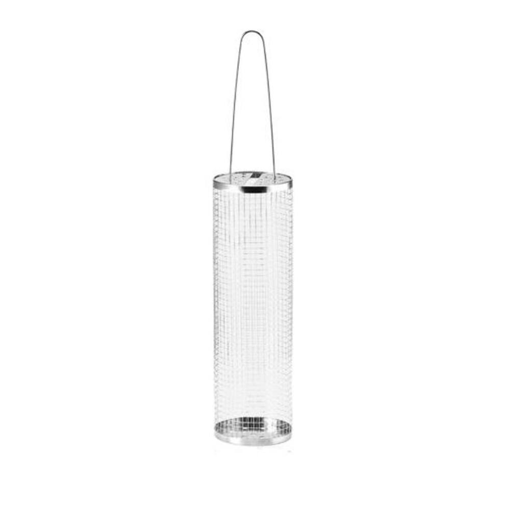 (L) Outdoor Bbq Cage Stainless Steel Wire Heat-resistant Non-sticky Anti-scalding Long Handle Evenly Heated Large Capacity Rolling Grill Basket Mesh Net