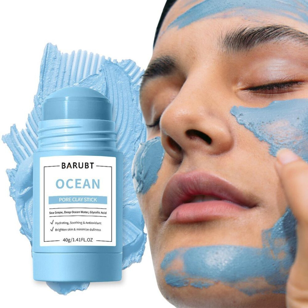 (as the picture, Ocean mud mask stick) BARUBT Wormwood Mud Film Stick: Deep Cleansing, Gentle Blackhead Removal, and Facial Repair Smear Mask