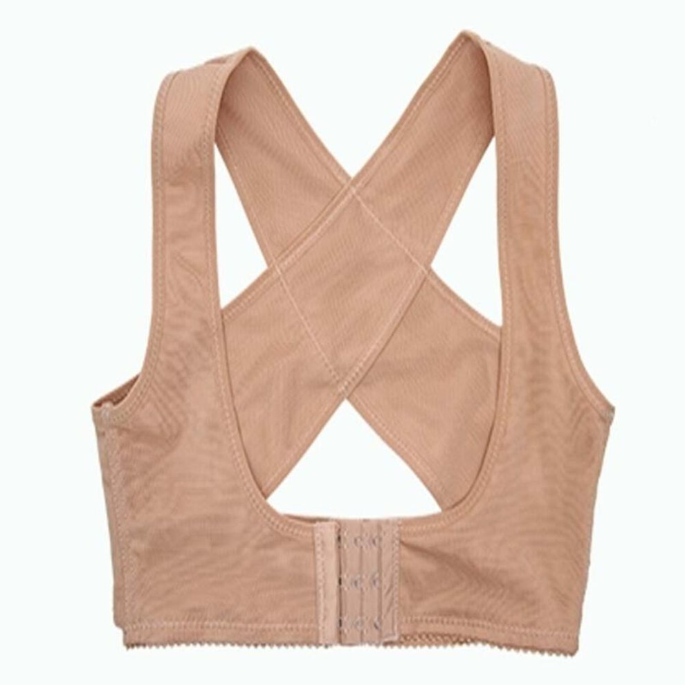 (beige, XL) Invisible Body Shaper Corset Women Chest Posture Corrector Belt Back Shoulder Support Brace Posture Correction For Health Care