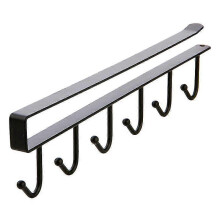 (As show, One size) 2pcs Mug Cups Glasses Storage Hooks Kitchen Utensils Ties Belts And Scarf Hang Rack Holder Under Cabinet Hook Without Drilling black)