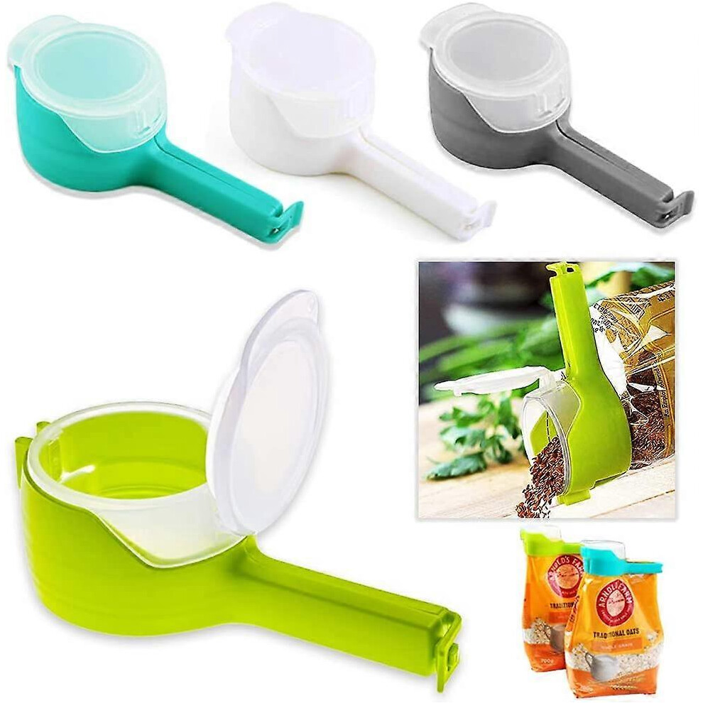 Konhill (As Show, One Size) Bag Clips For Food, Food Storage Sealing Clips With Pour Spouts, Kitchen Chip Bag Clips, Plastic Cap Sealer Clips, Great For Kitch
