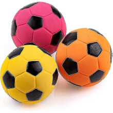 (As show, One size) Three 7cm Dog Toys, Latex Ball, Football And Squeeze, Chew And Throw Interactive Games, Medium-sized Dog