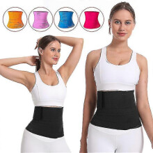 (5m, One size) Women's Stretch Wrap Girdle Exercise & Fitness Belly Band #black