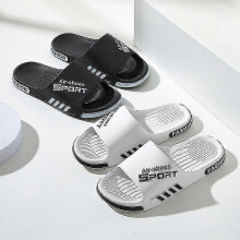 (38-39, Green) Slippers Men's Summer Anti-slip Home Stepping Shit Sense A Word Flip-flops Bathroom Bath Outside Wear Female Household