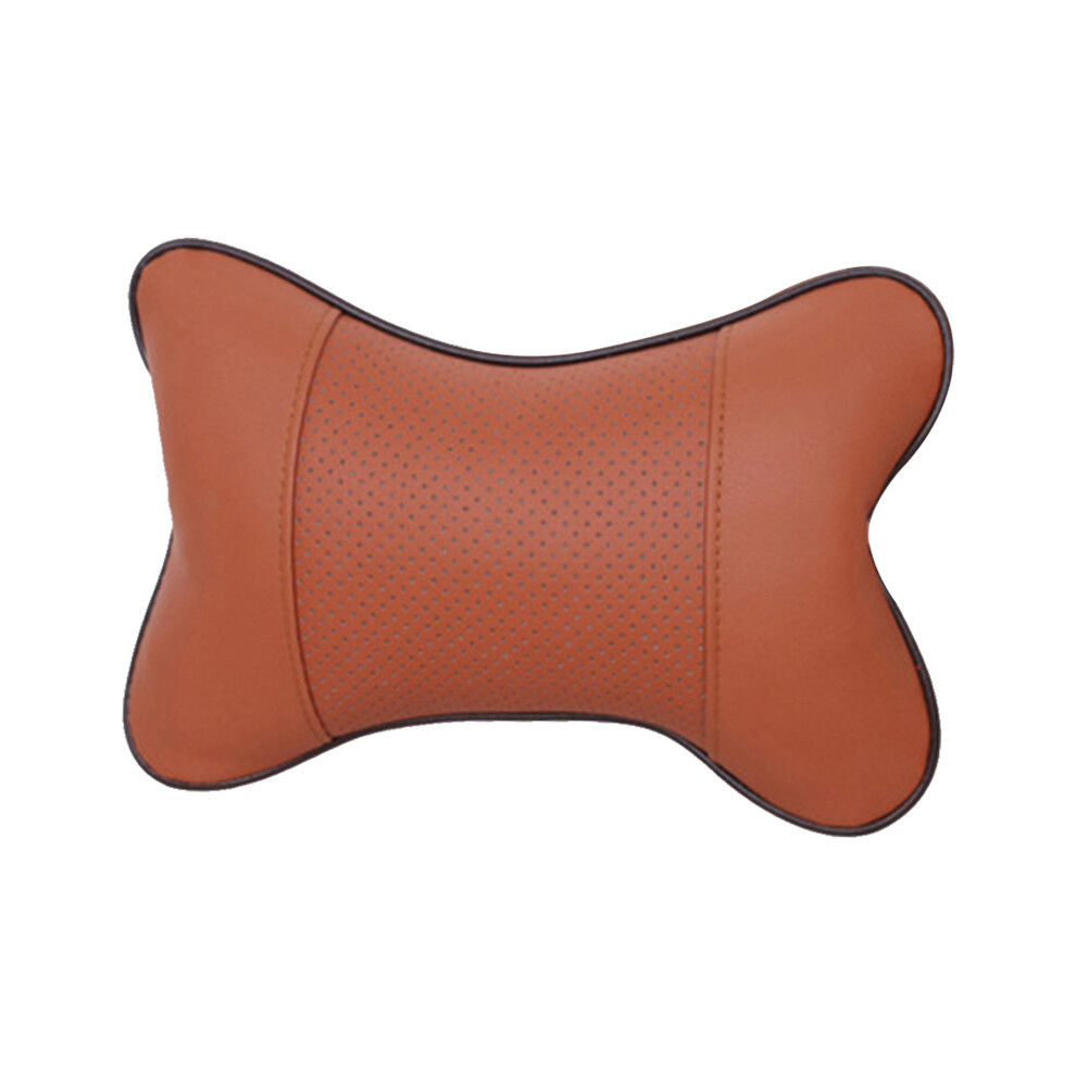Maxpower (Brown) Universal Car Elastic Headrest Automobile Seat Neck Support Pillow Pu Brown