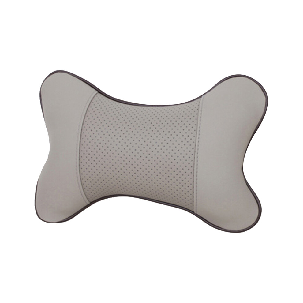 Maxpower (Grey) Universal Car Elastic Headrest Automobile Seat Neck Support Pillow Pu Grey