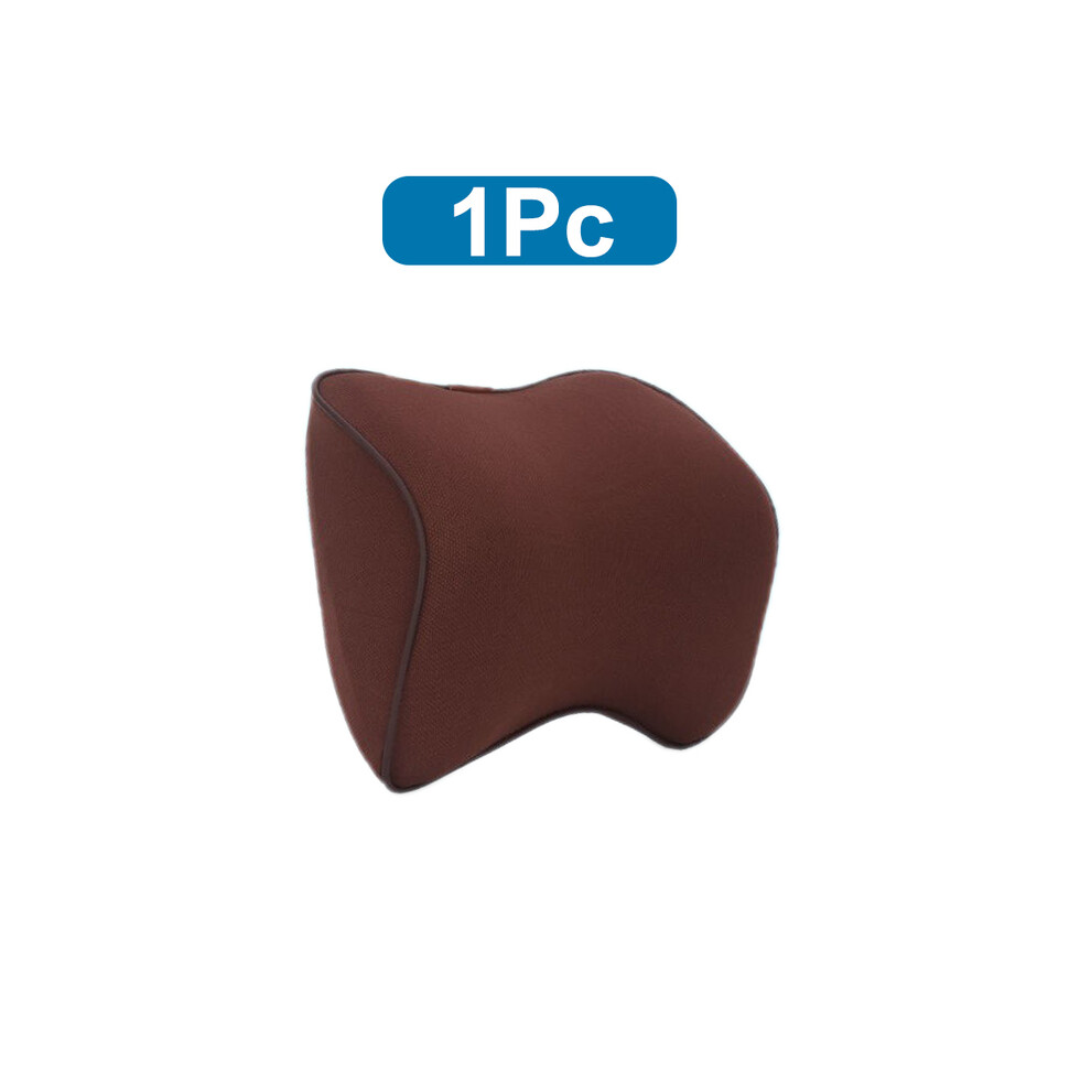 (1 Pc Coffee) Breathable Car Headrest Neck Pillow Auto Car Seat Pillow Memory Foam Head-image-OPC-PG8D8JJ-NEW
