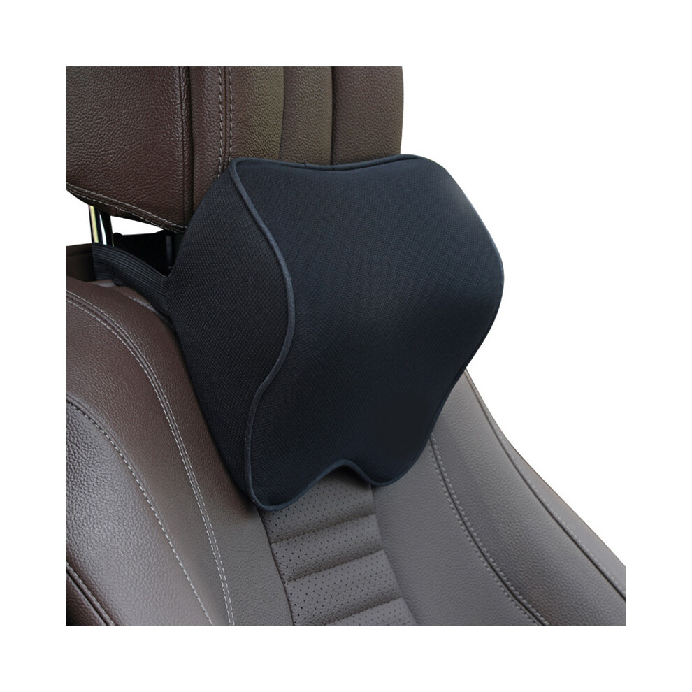 Maxpower (Fullblack Pillow) Car Headrest Pillow Neck Memory Lumbar Support Cotton Breathable Auto