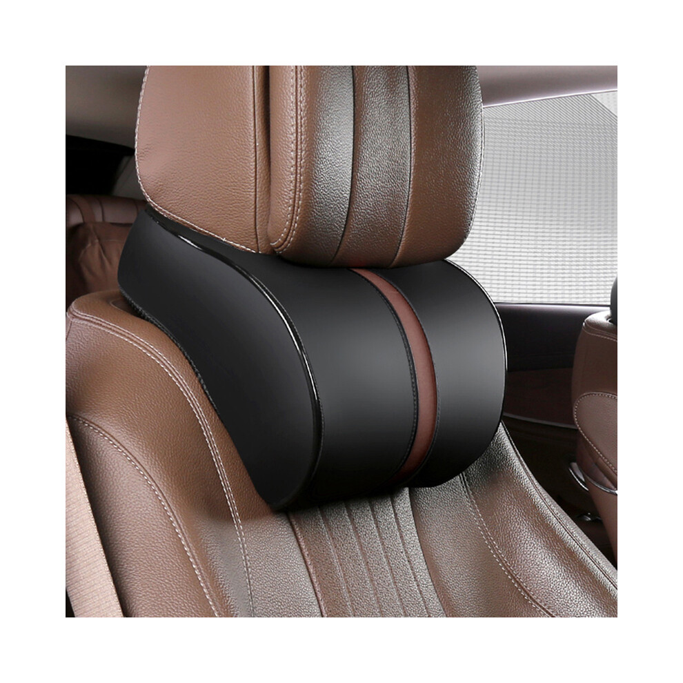 Maxpower (Headrest 1) Pu Leather Car Neck Pillow Seat Headrest Support Memory Foam Pillow Auto