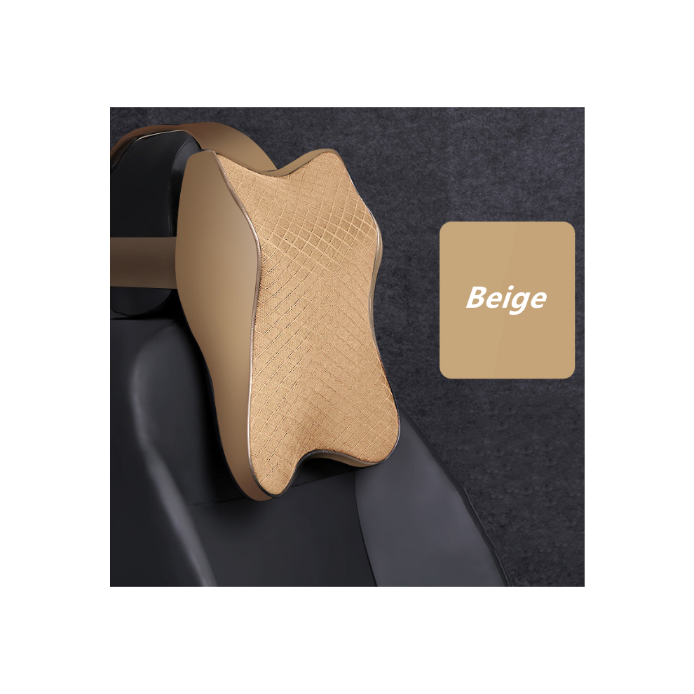 Maxpower (Beige) Car Seat Headrest Neck Rest Cushion Ergonomic Car Neck Pillow Durable Beige