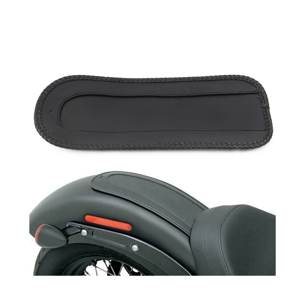 Maxpower Motorcycle Pu Leather Rear Fender Bib For Solo Seat For Harley Davidson Fx Fxr Softail 1984-2006 Black