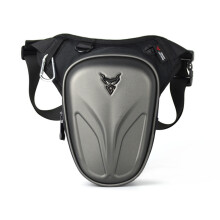 (Étui rigide gris) Sac de jambe de taille basse pour moto, ceinture de cuisse, hanche, imperméable,