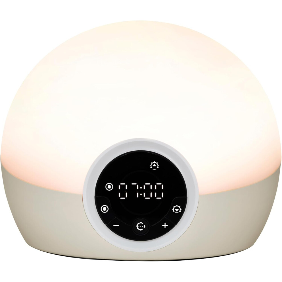 (Spark 100 - Wake-up Light Alarm Clock with Sleep Sunset) 100 - Wake-up Light Alarm Clock with Sleep Sunset Function, White/Off-White