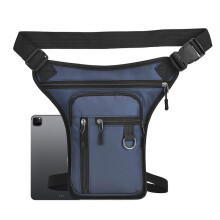 (Bleu) Universel moto taille basse jambe sac cuisse ceinture hanche Bum Ă©tanche moto tĂ©lĂ©phone sac Ă