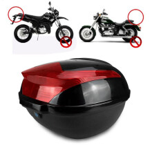 (Noir) Boîte arrière de moto antichoc de grande capacité, boîtier supérieur universel de coffre de vélo