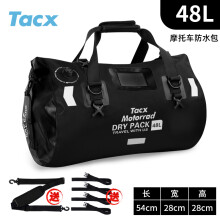 (48L-noir) Sacs de queue de bagage de moto Tissu imperméable en PVC Avertissement réfléchissant Valve