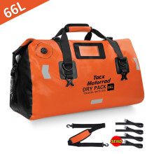 (66L-orange) Sacs de queue de bagage de moto Tissu imperméable en PVC Avertissement réfléchissant Valve