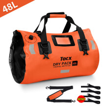 (48L-orange) Sacs de queue de bagage de moto Tissu imperméable en PVC Avertissement réfléchissant Valve