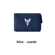 (Bleu) Sac de rangement portable en cuir suédé pour moto, boîte de rangement pour permis de conduire,