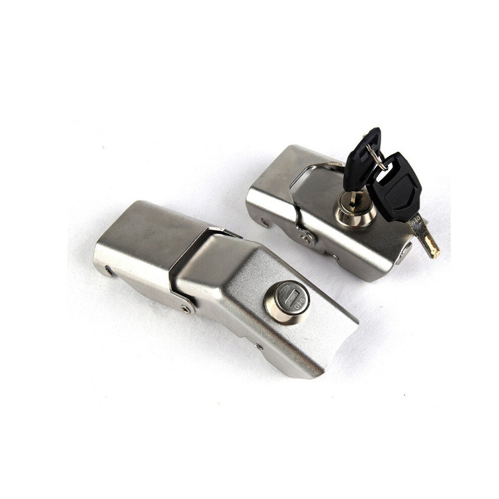 (Argent) 2 clés + bouchon de noyau de cylindre de serrure universel pour moto Top Box Case bagages coffre