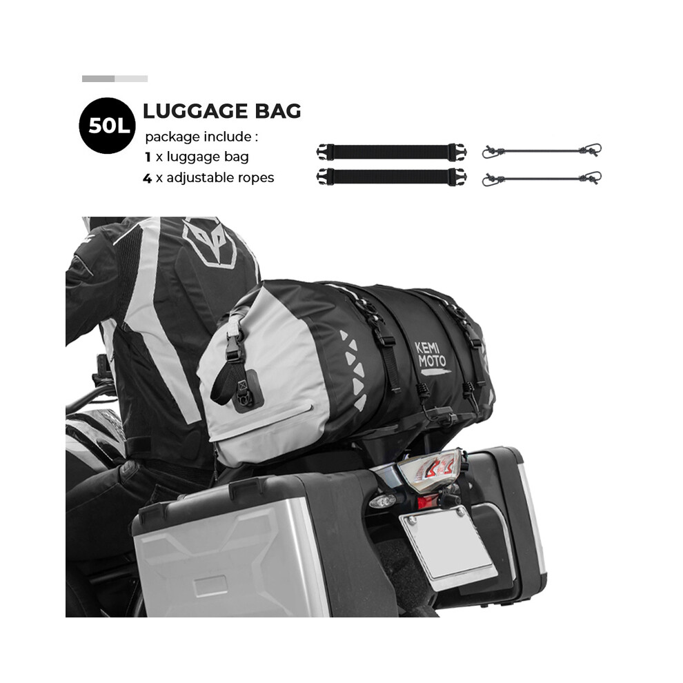 (50L gris) Sac de moto extérieur PVC sac sec étanche 10L 20L 30L, épaule, sac, plongée, natation, randonnée