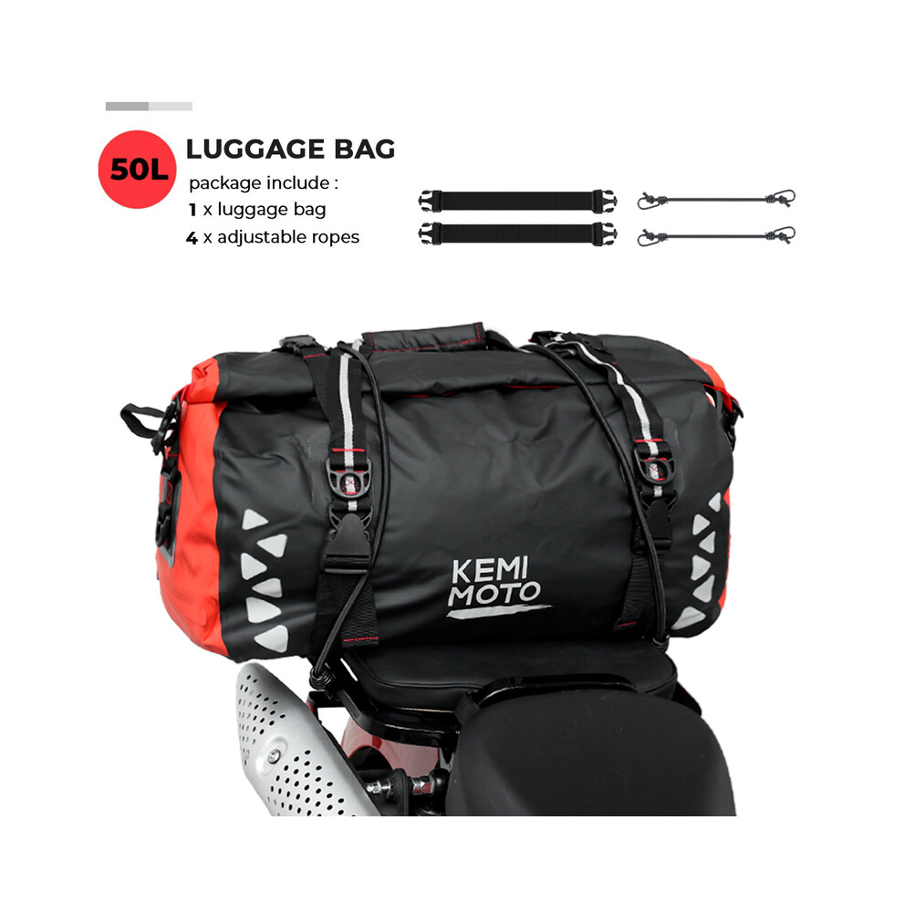 (50L rouge) Sac de moto extérieur PVC sac sec étanche 10L 20L 30L, épaule, sac, plongée, natation, randonnée