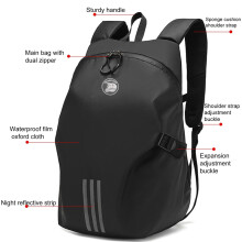 (Noir) sac de casque de moto rangement de casque de cyclisme randonnée sac de capture de casque sac