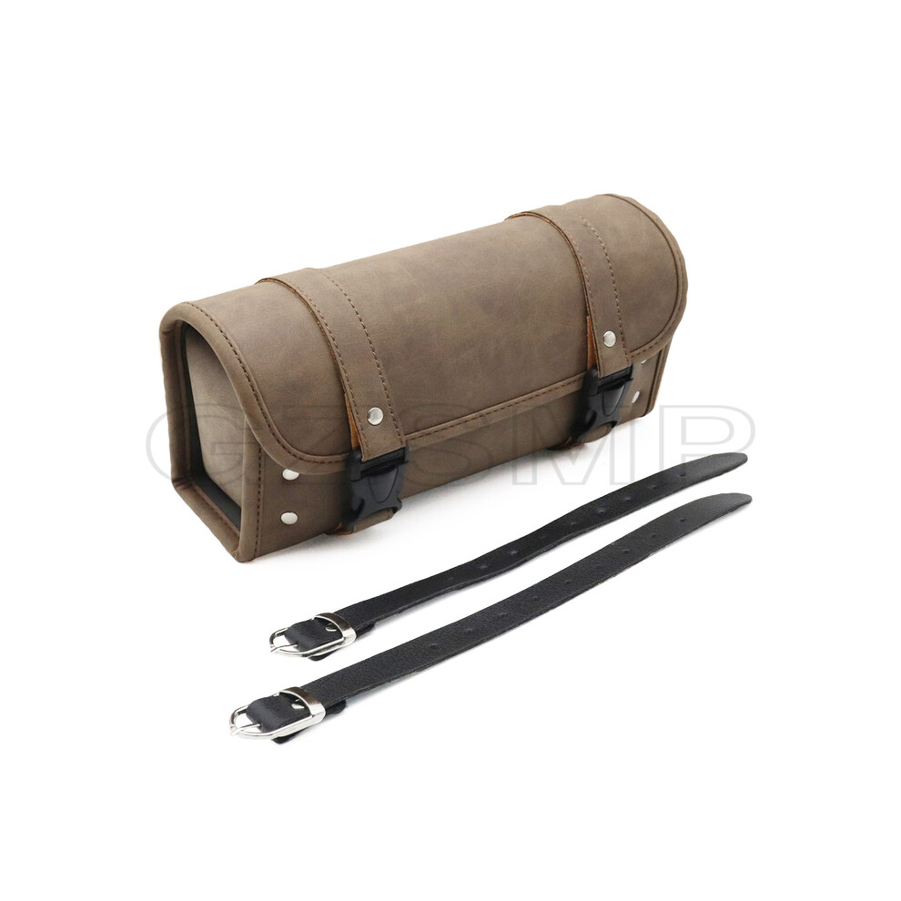 Maxpower Motorcycle Universal Retro Front Fork Tool Bag Pu Leather Bag Fit For Harley Sportster Cruiser Chopper Bobber Softail