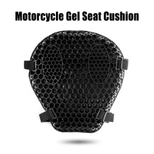 (Coussin en gel) Coussin de siège de moto en gel 3D en tissu maille d'air confortable en nid d'abeille
