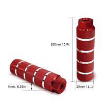 (B rouge) 2x pour vtt BMX vélo essieu de vélo pédale alliage pied cascadeur repose-pieds-levier cylindre