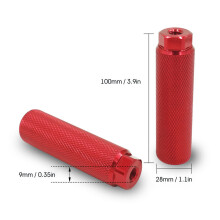 (A rouge) 2x pour vtt BMX vélo essieu de vélo pédale alliage pied cascadeur cheville repose-pieds-levier