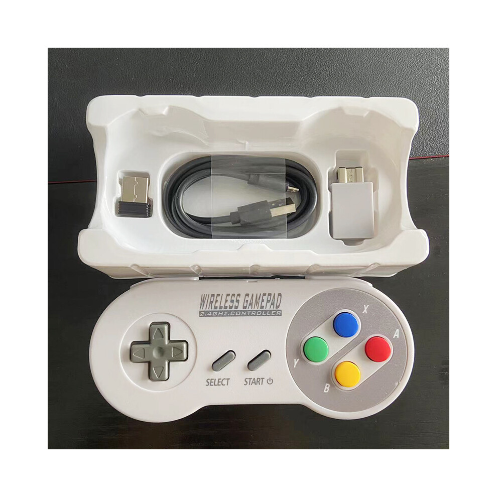 Maxpower 2 Reciever Game Controller Wireless Colorful Button 2.4G Gamepad Joypad Joystick Compatible For Snes Mini Pc Windows Ns Switch