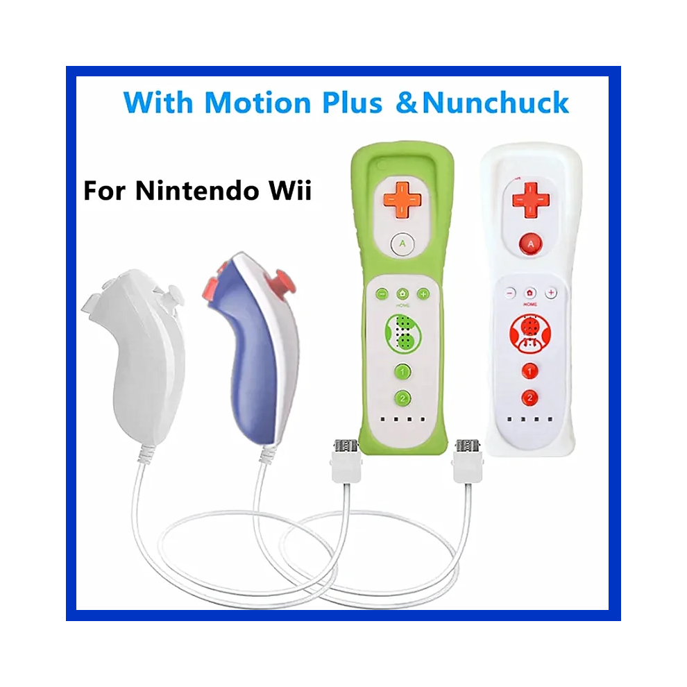 1 Pair Wii Nunchuck Controller Set Motion Plus Remote Controller Wii Remote Controller Gamepad For Nintendo Wii Games Control 9190758390865
